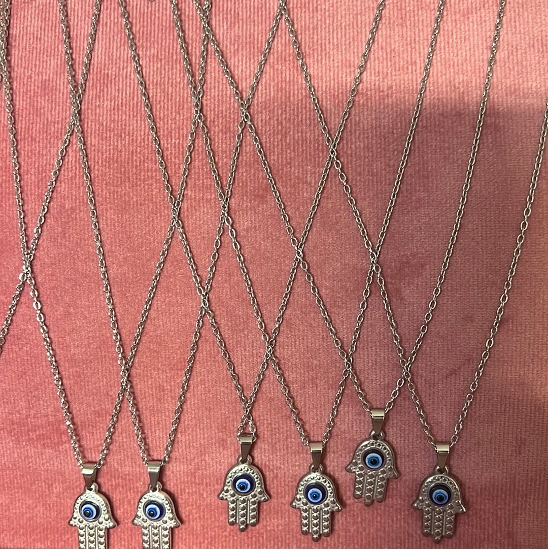Hamsa Hand charm with Evil eye necklace - Concordia Style Boutique