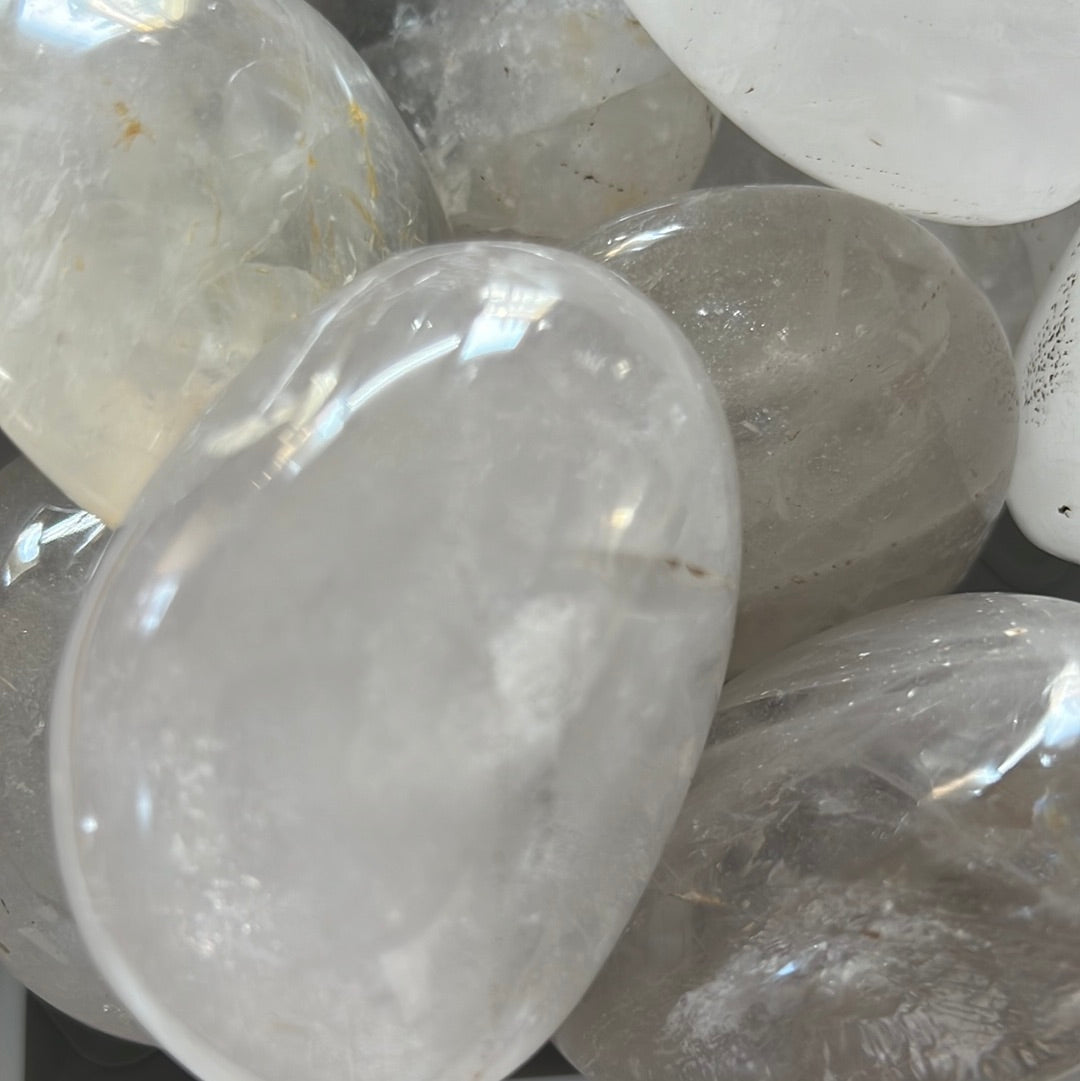 Large Clear quartz Palm Stone - Concordia Style Boutique