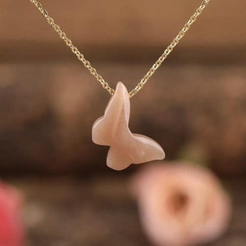 Butterfly Crystal necklace - Elegant Gold gemstone necklace - Concordia Style Boutique