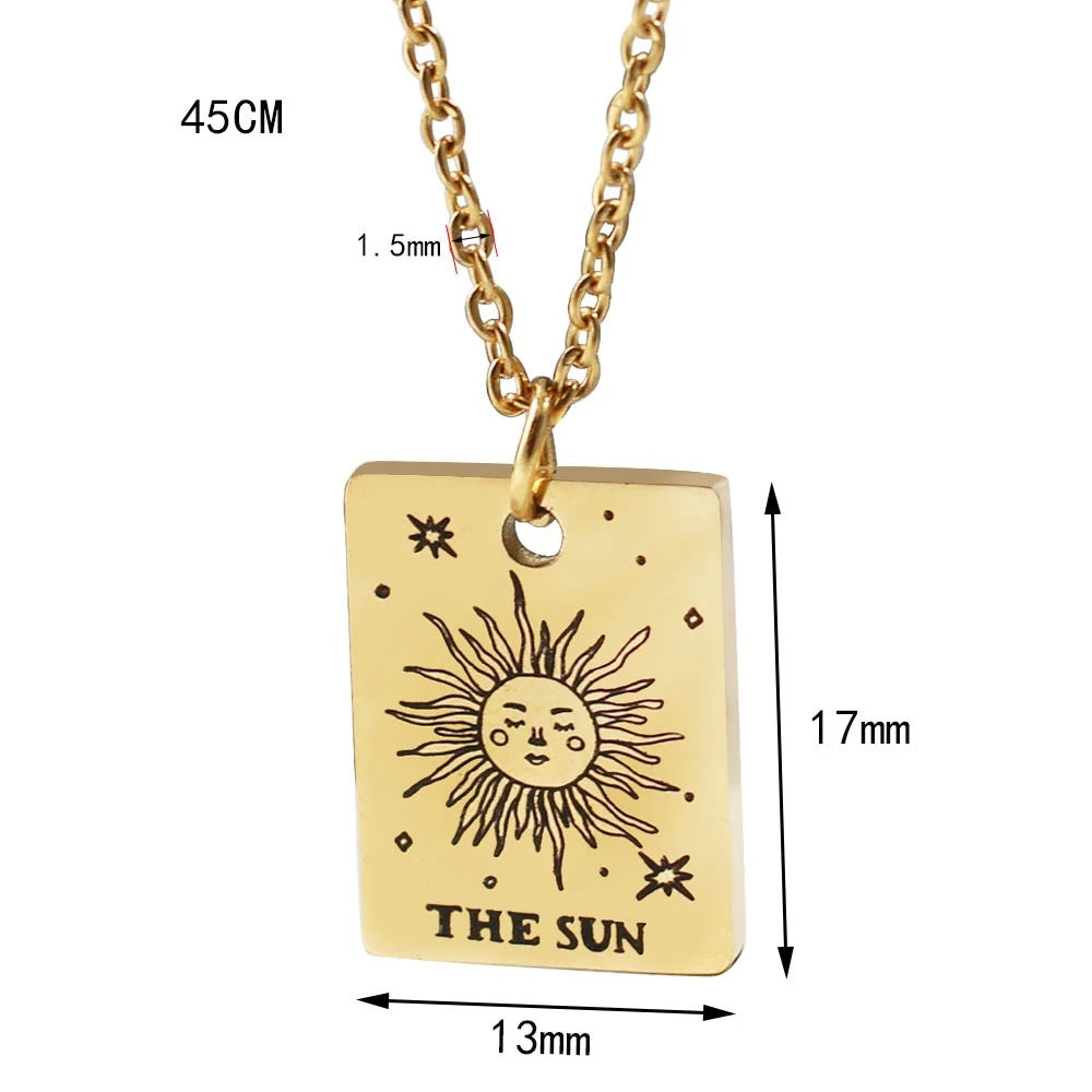 The magician Tarot card pendant - Gold plated Tarot necklace - Concordia Style Boutique
