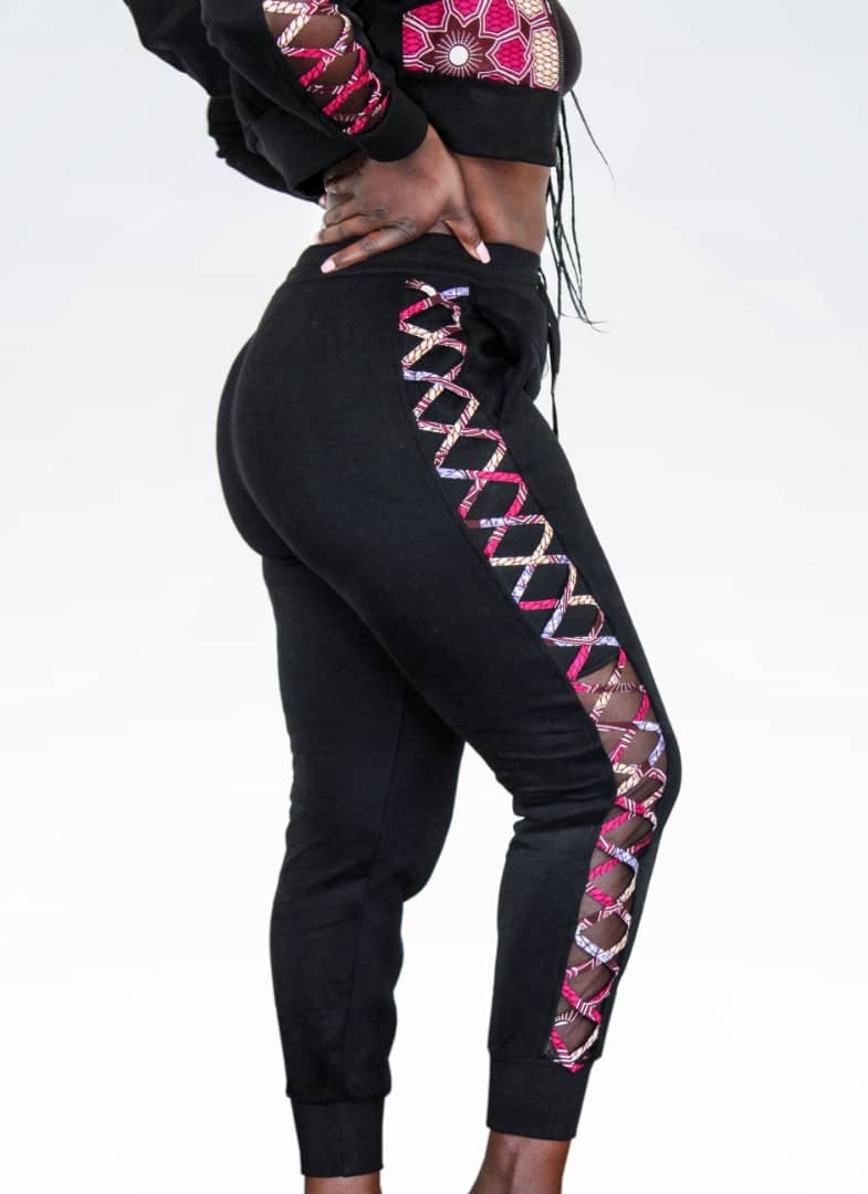Aya Black mesh joggers pants - Concordia Style Boutique