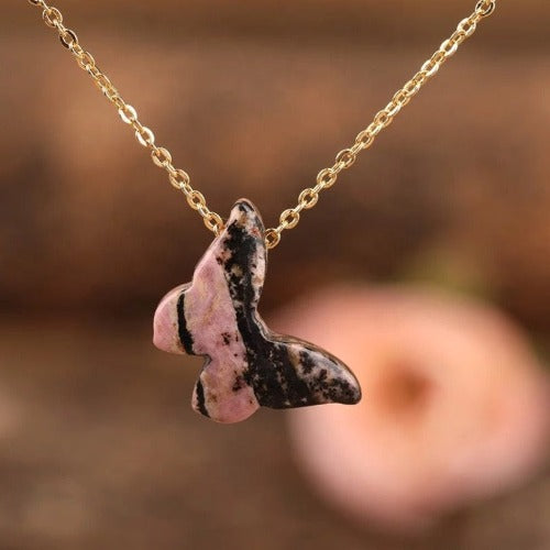 Butterfly Crystal necklace - Elegant Gold gemstone necklace - Concordia Style Boutique