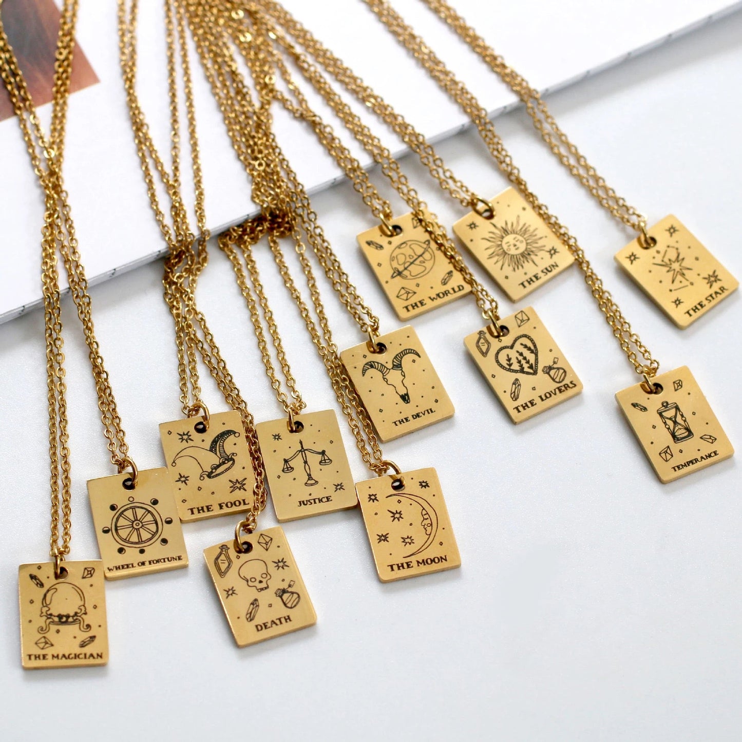 The magician Tarot card pendant - Gold plated Tarot necklace - Concordia Style Boutique