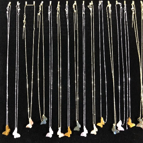 Butterfly Crystal necklace - Elegant Gold gemstone necklace - Concordia Style Boutique