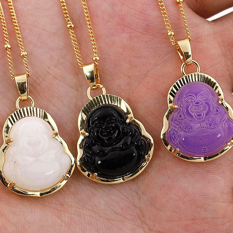 Buddha fortune necklace with Gold chain - Concordia Style Boutique