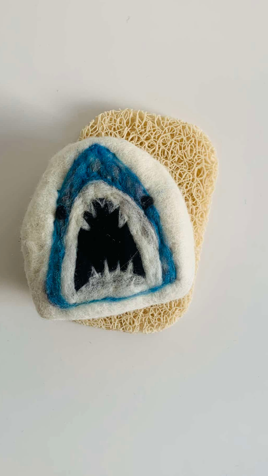 Felted shark soap bar