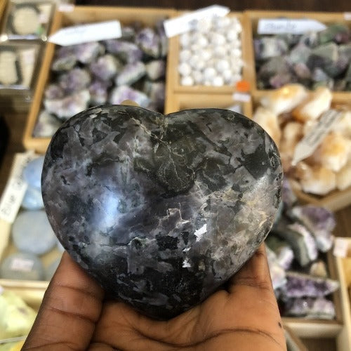 Indigo Gabbro Heart shape & Tumble stone - Concordia Style Boutique