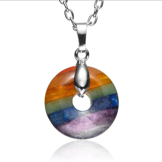 Seven Chakra Crystal necklace-Donut shape - Concordia Style Boutique