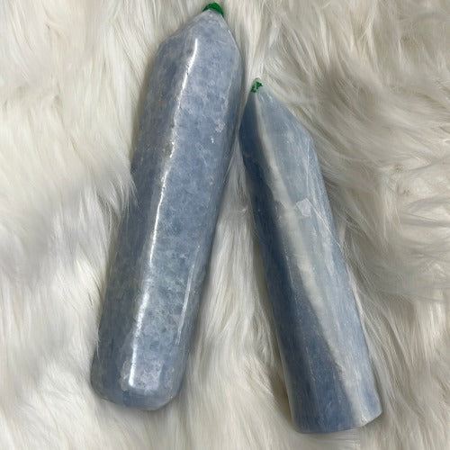 Blue Calcite Tower - Tall Blue crystals - Concordia Style Boutique