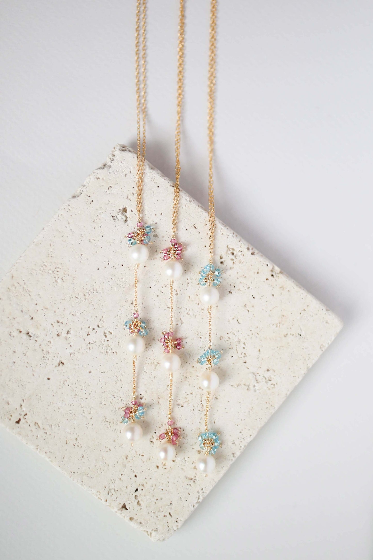 Pearl and Pink Tourmaline Necklace