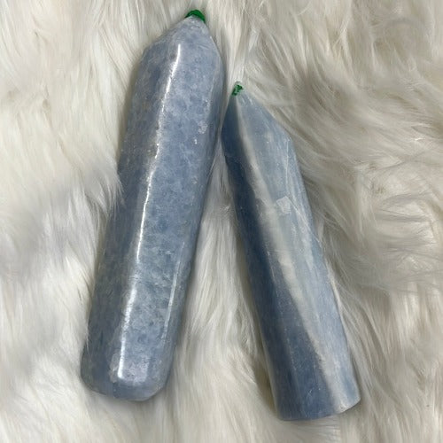 Blue Calcite Tower - Tall Blue crystals - Concordia Style Boutique