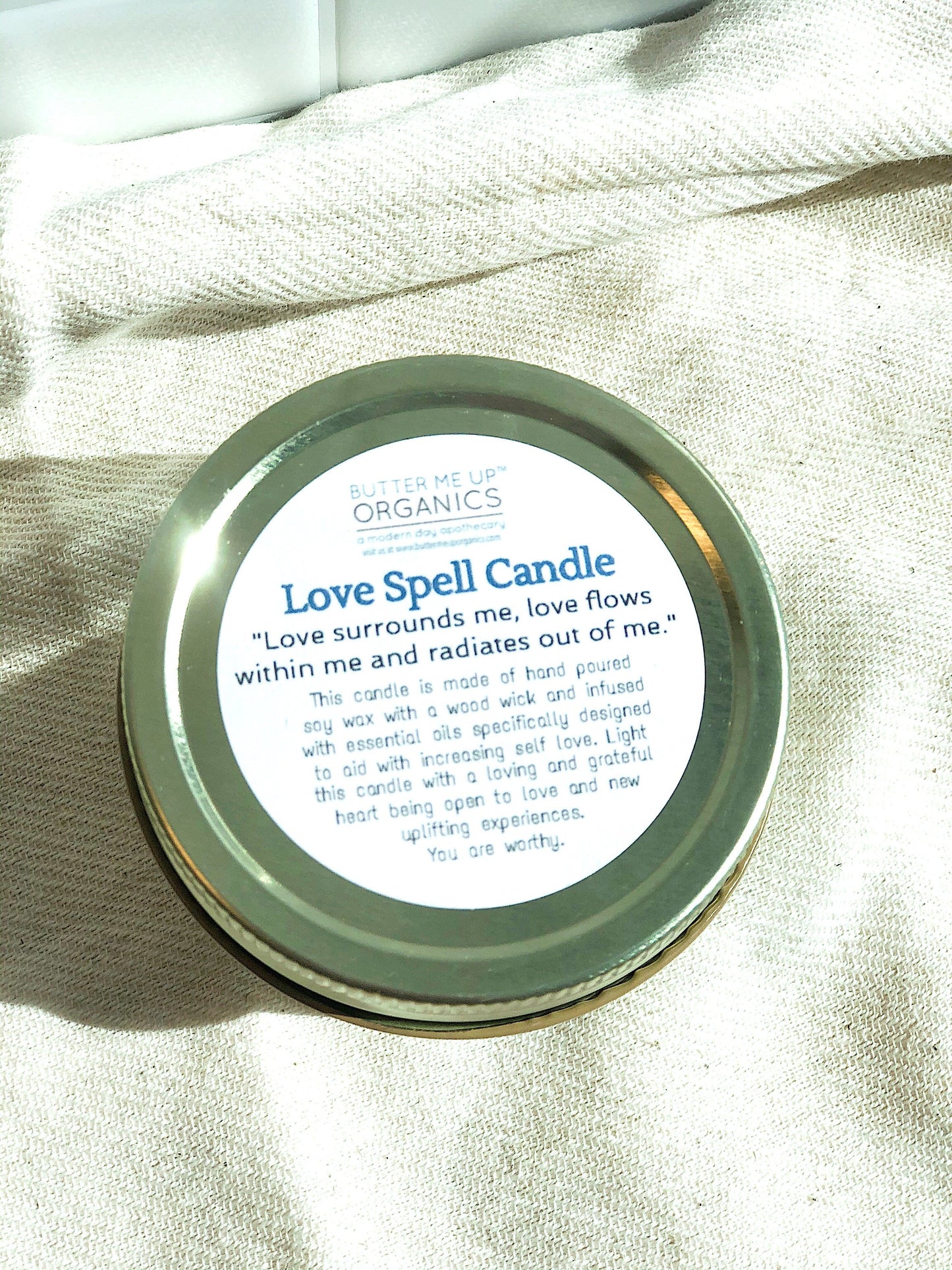 Love Spell / Intention Candle/ Ritual Candle / Love and Light / Rose Quartz / Crystal Candle - Concordia Style Boutique