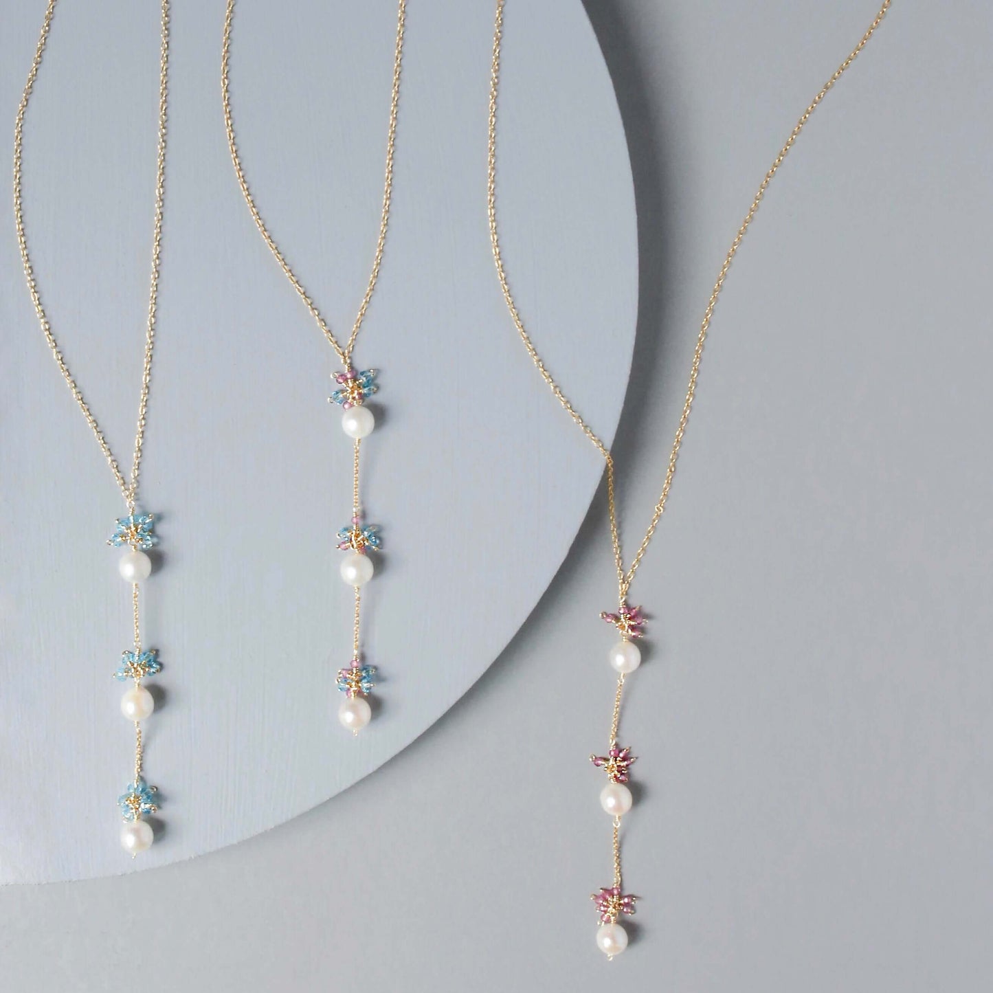 Pearl and Pink Tourmaline Necklace