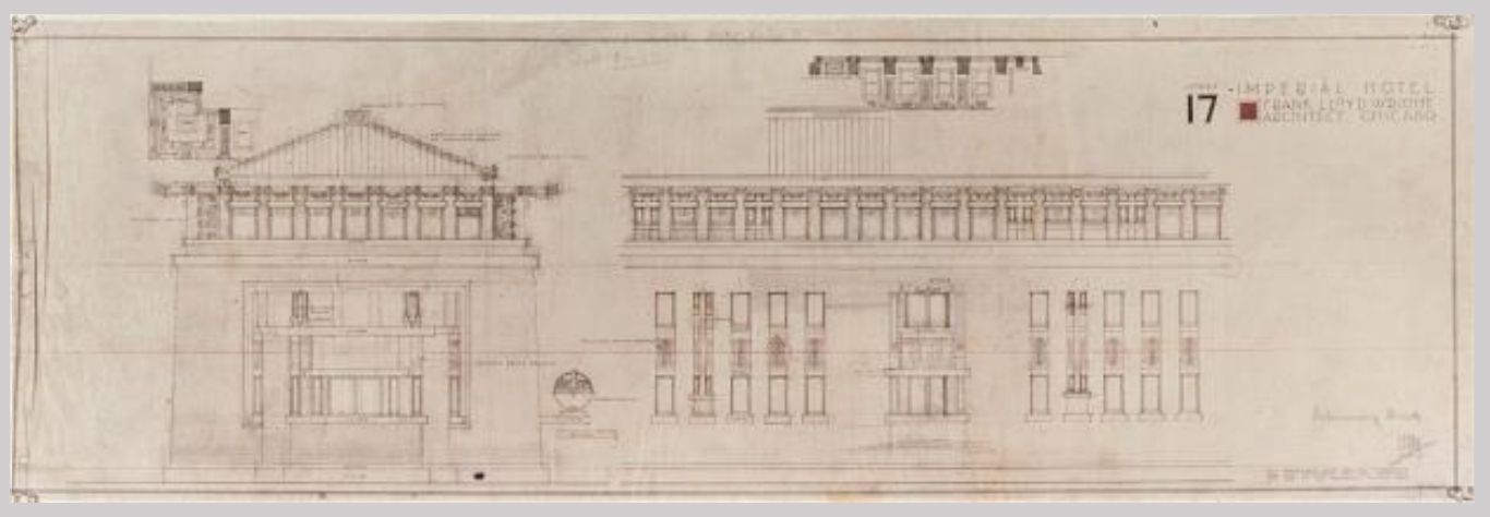 Imperial Hotel Drawing Pillow