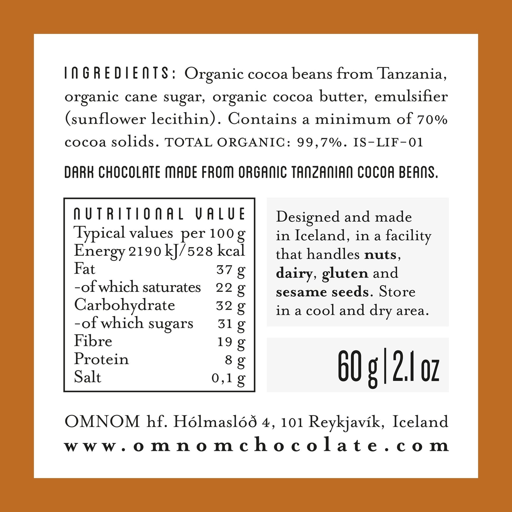 Chocolate - Tanzania 70% - Concordia Style Boutique