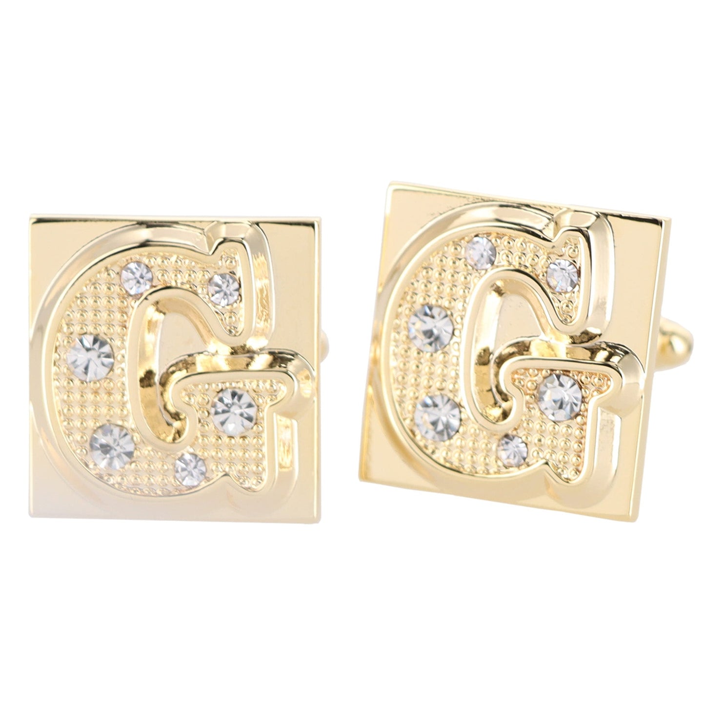 Vittorio Vico Rhinestone Initial Cufflinks in Gift Box