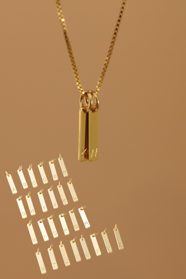 STAMPED INITIAL TAG CHARM - Concordia Style Boutique