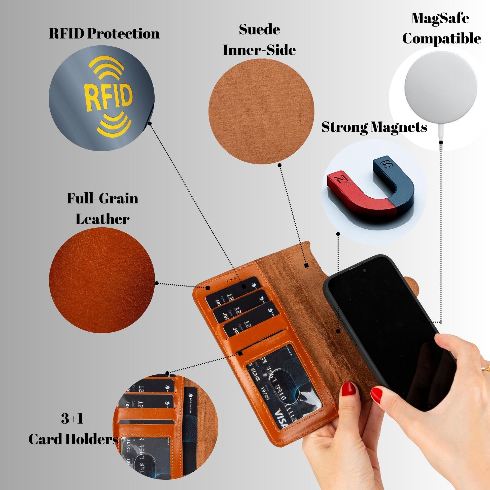 Casper Leather iPhone 15 Series Wallet Case - Concordia Style Boutique