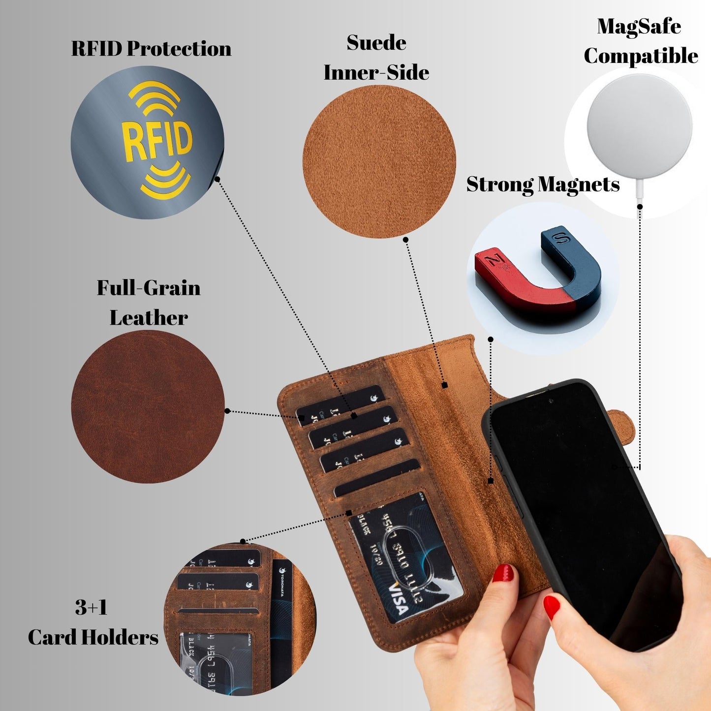 Casper Leather iPhone 15 Series Wallet Case - Concordia Style Boutique
