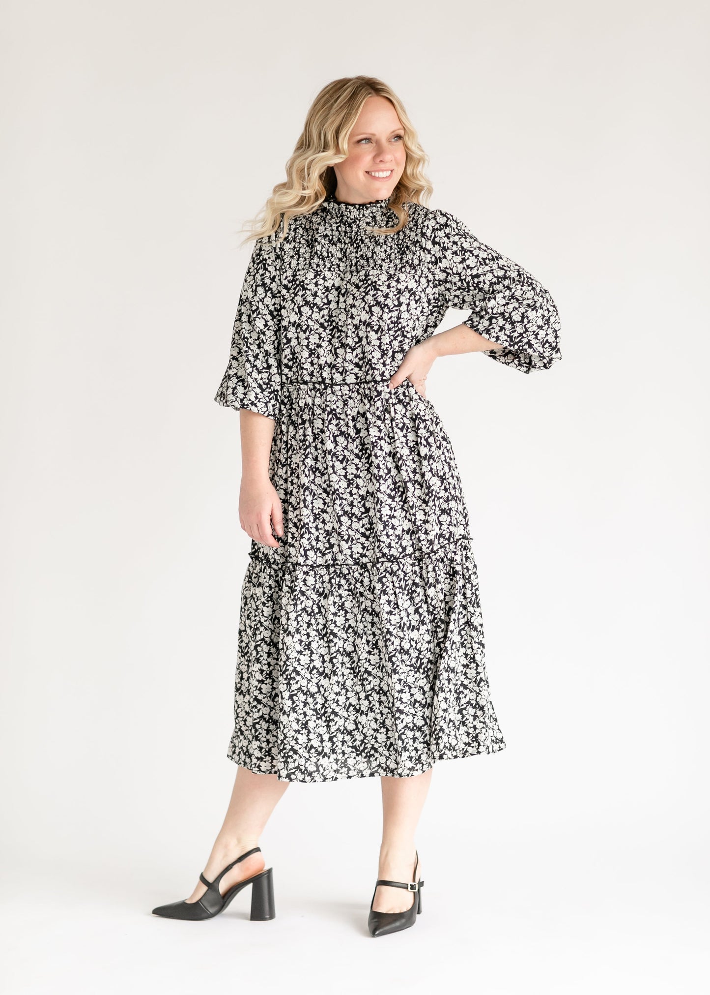 Isla 3/4 Sleeve Midi Dress - Concordia Style Boutique