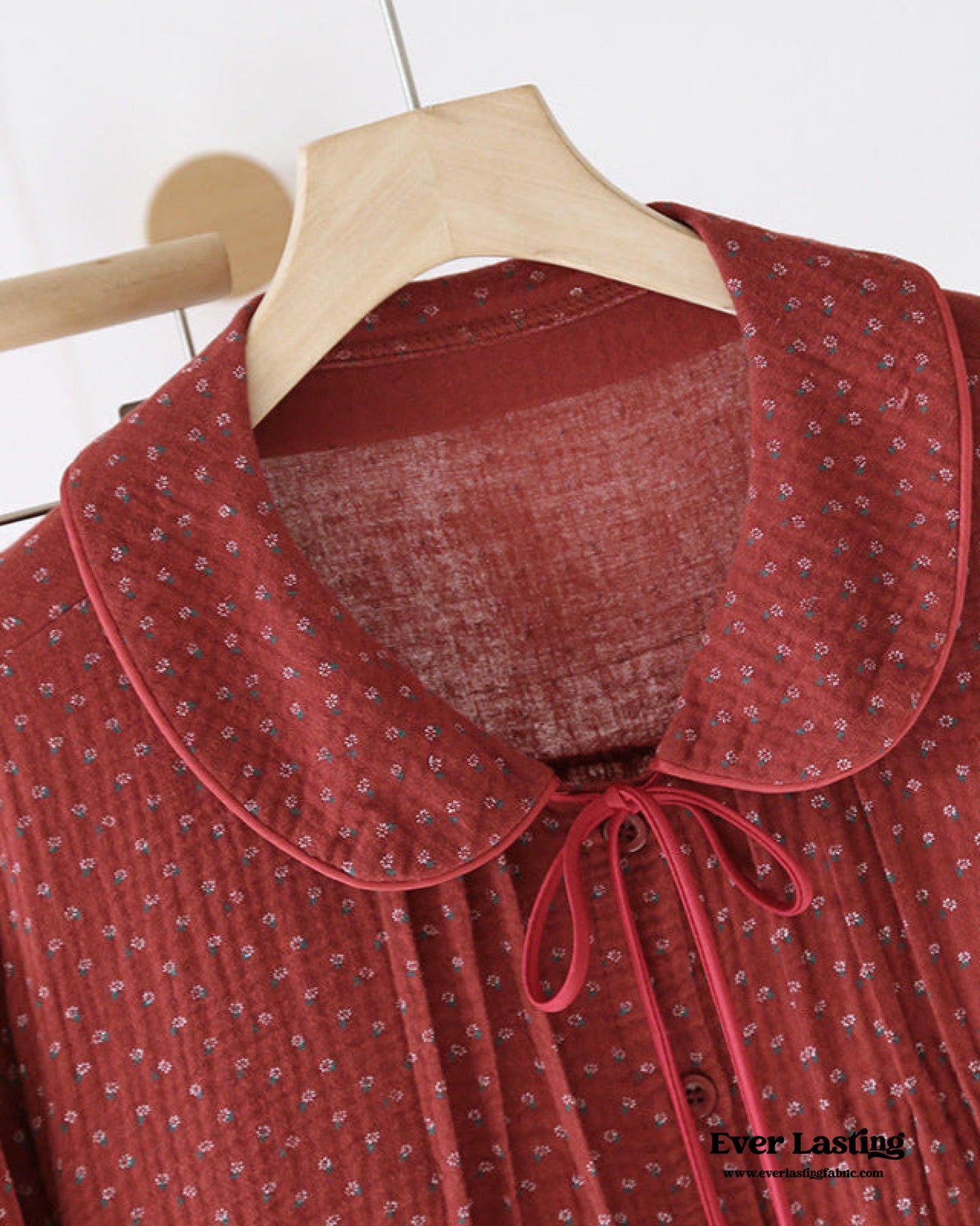 Ivy Red Floral Ruffled Pajama Set / Dress