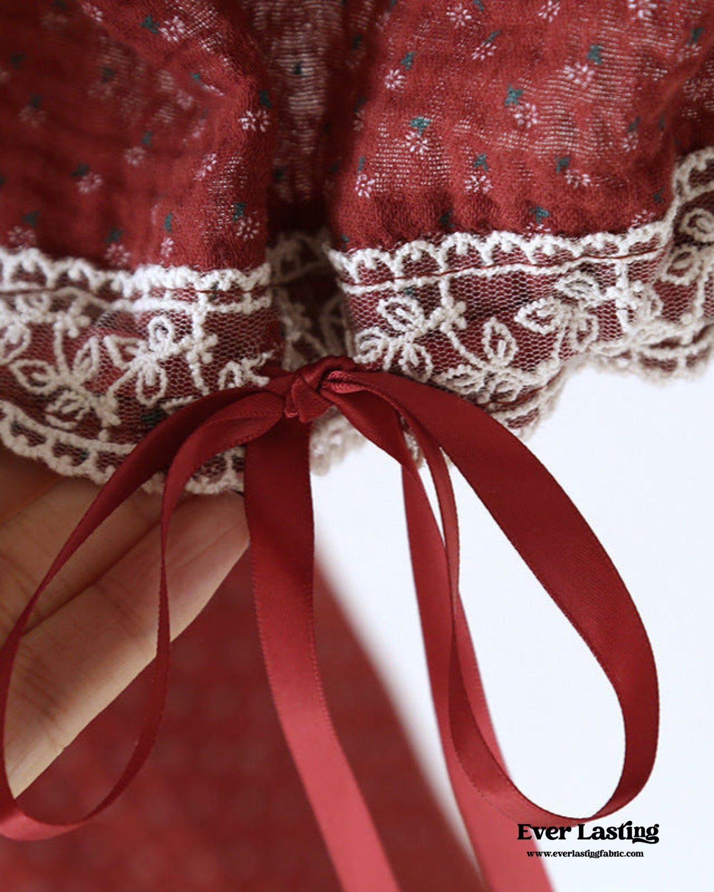 Ivy Red Floral Ruffled Pajama Set / Pullover