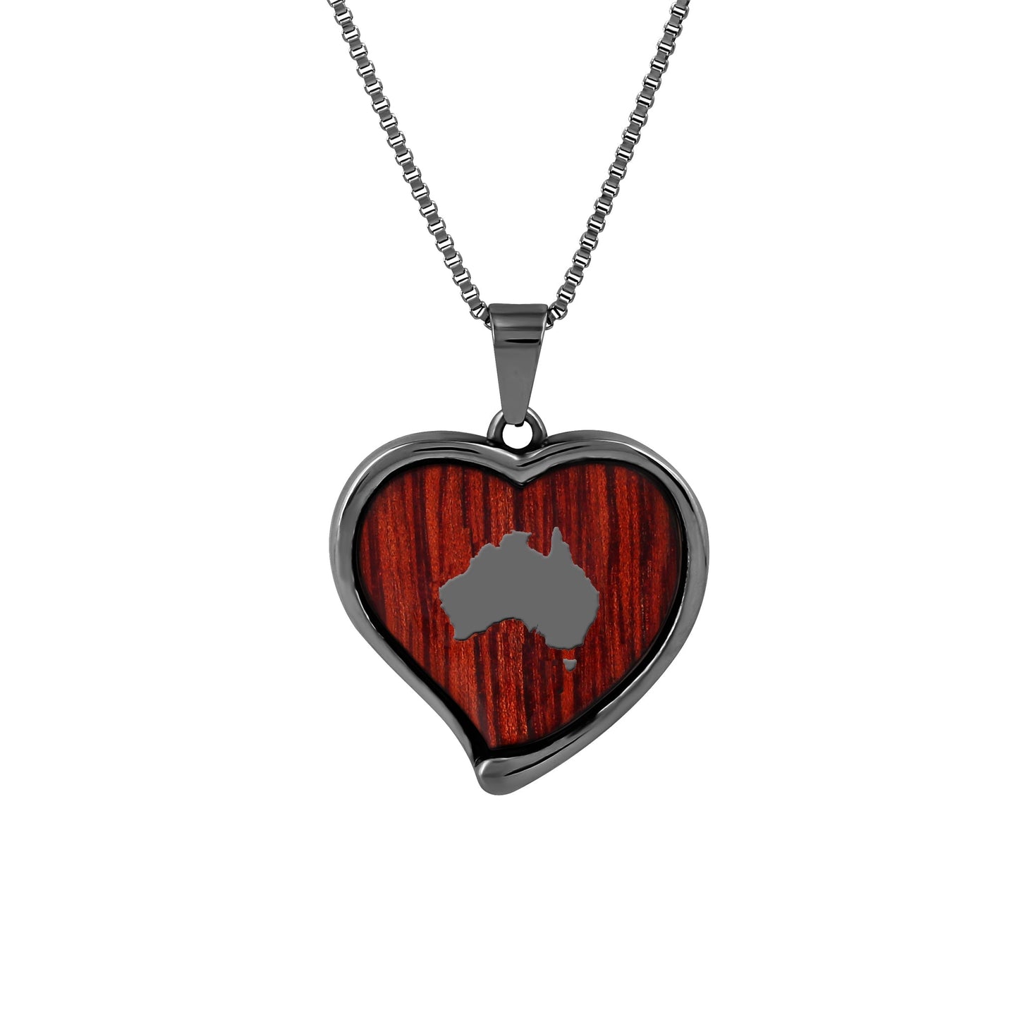 Jarrah Heart Necklace - Gunmetal