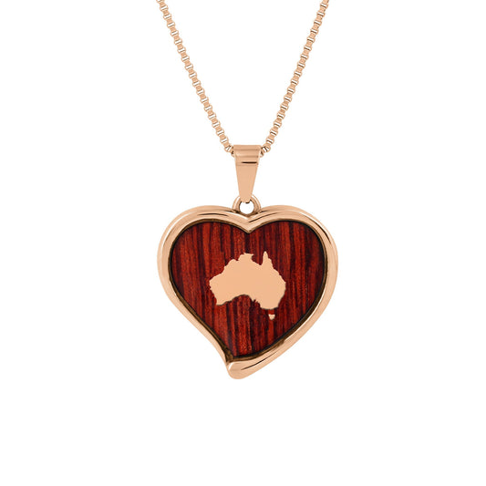 Jarrah Heart Necklace - Rose Gold