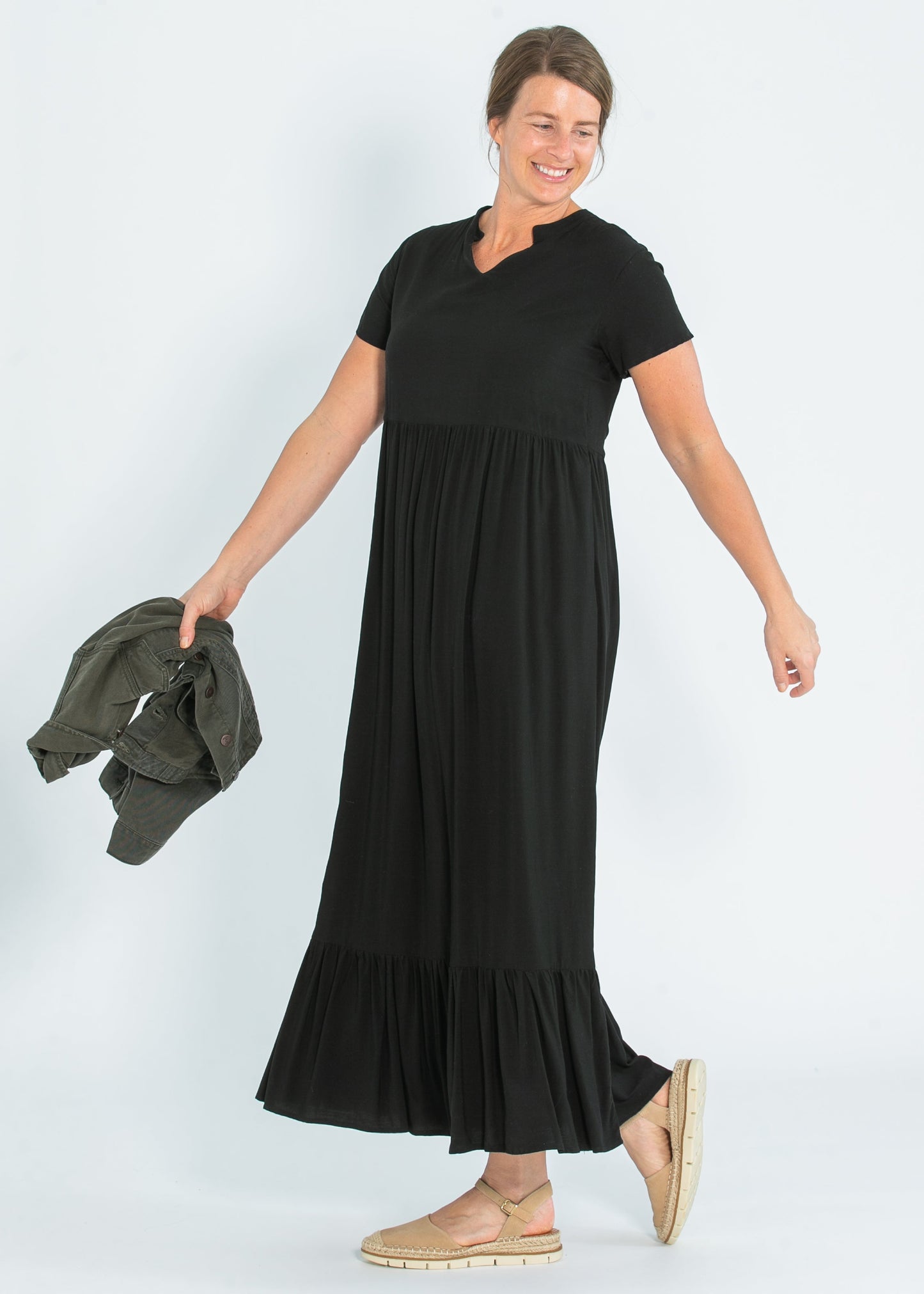 Jaydrien Flutter Sleeve Maxi Dress