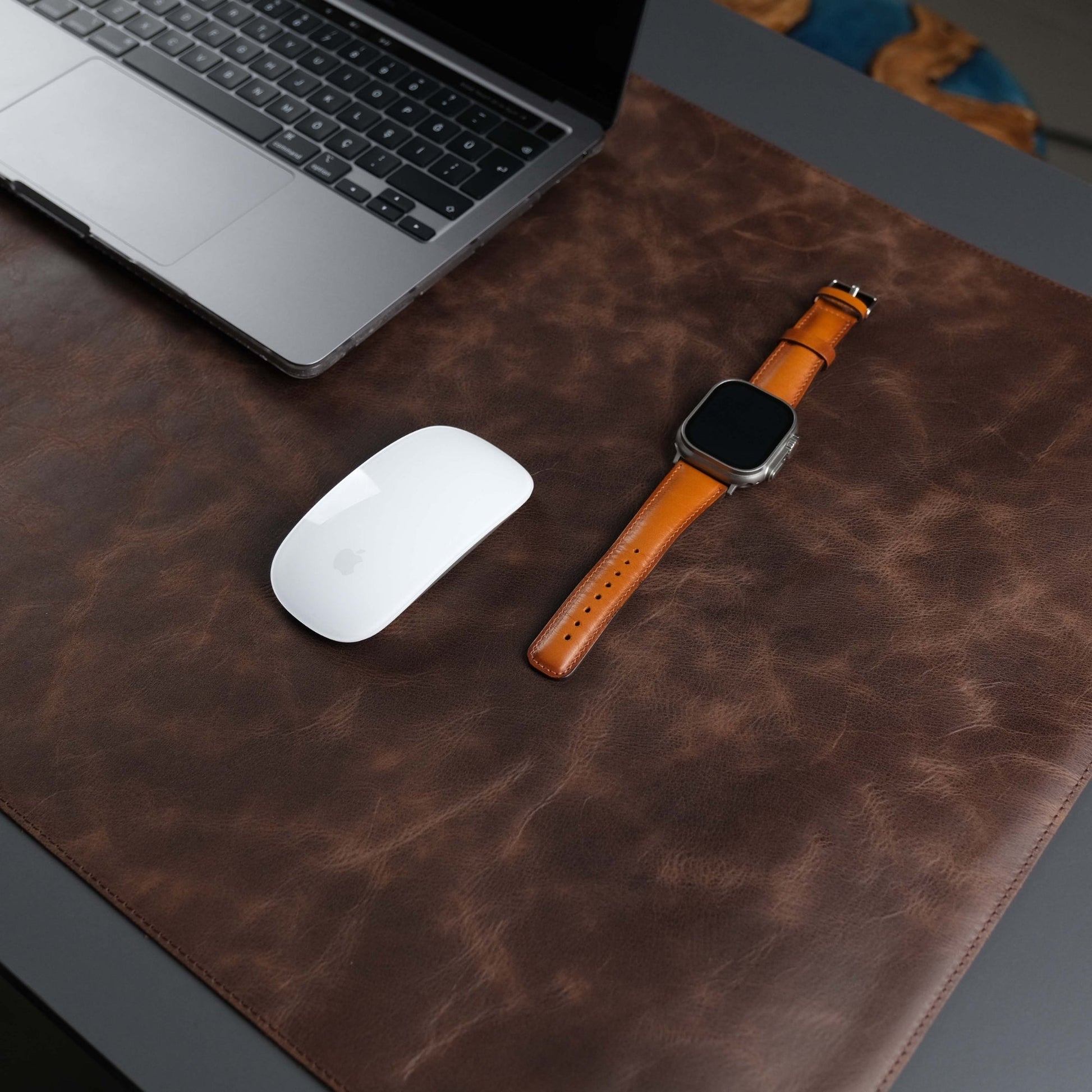 Jersey Dark Brown Leather Desk Pad for Office and Home - Concordia Style Boutique