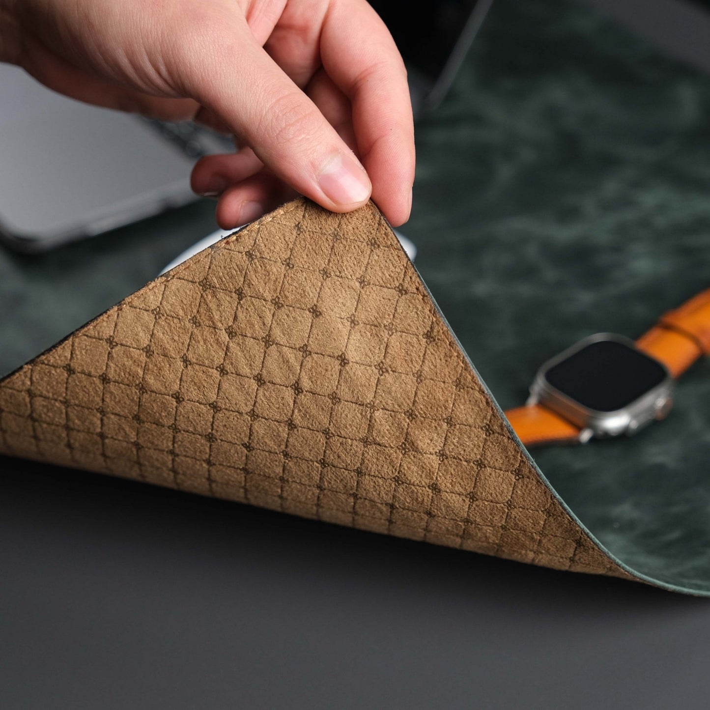 Jersey Dark Green Leather Desk Pad for Office and Home - Concordia Style Boutique