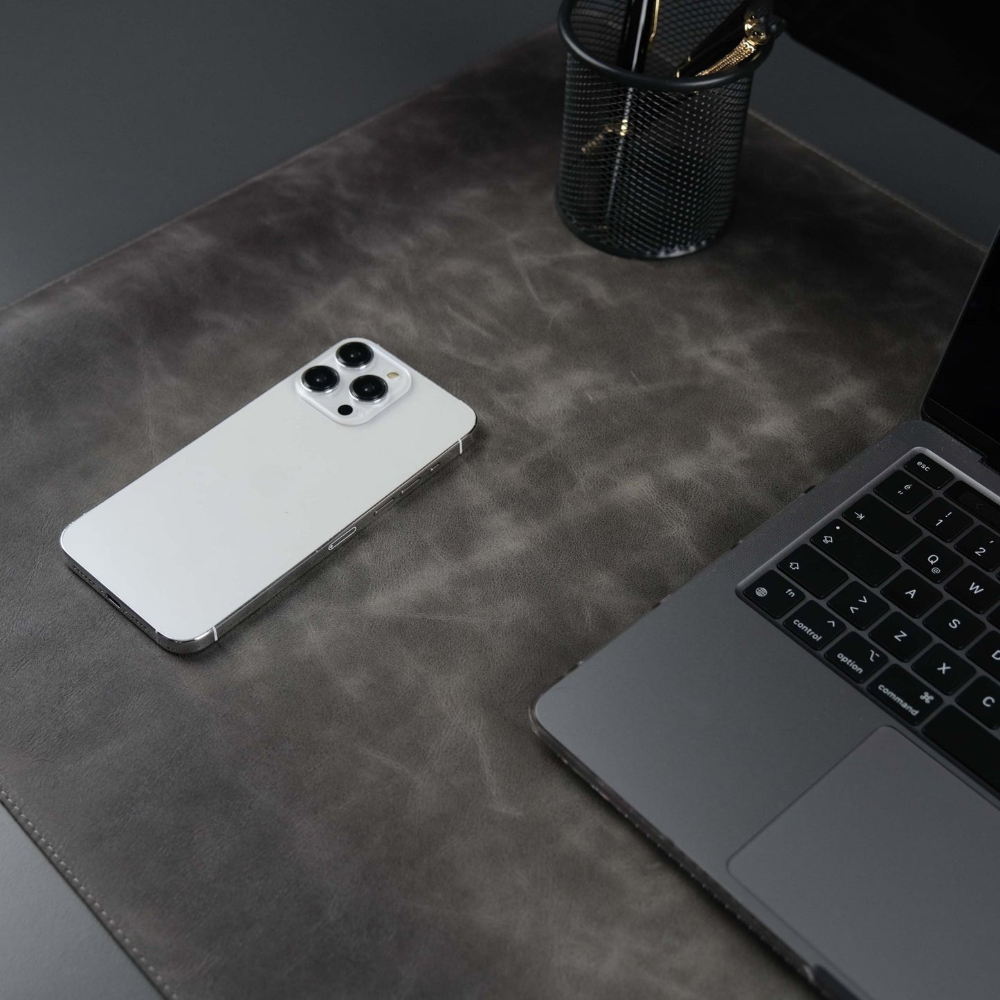 Jersey Grey Leather Desk Pad for Office and Home - Concordia Style Boutique