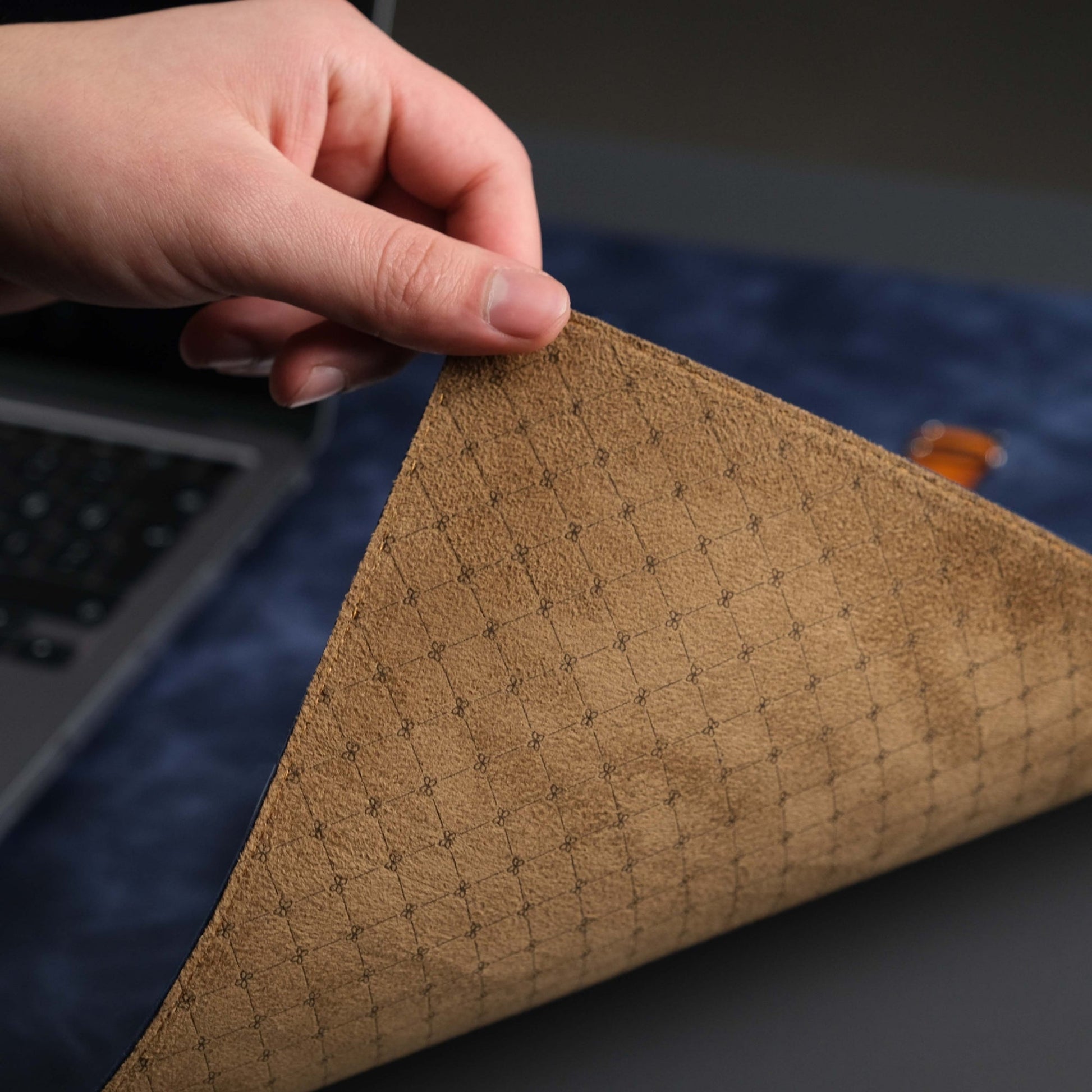 Jersey Navy Blue Leather Desk Pad for Office and Home - Concordia Style Boutique