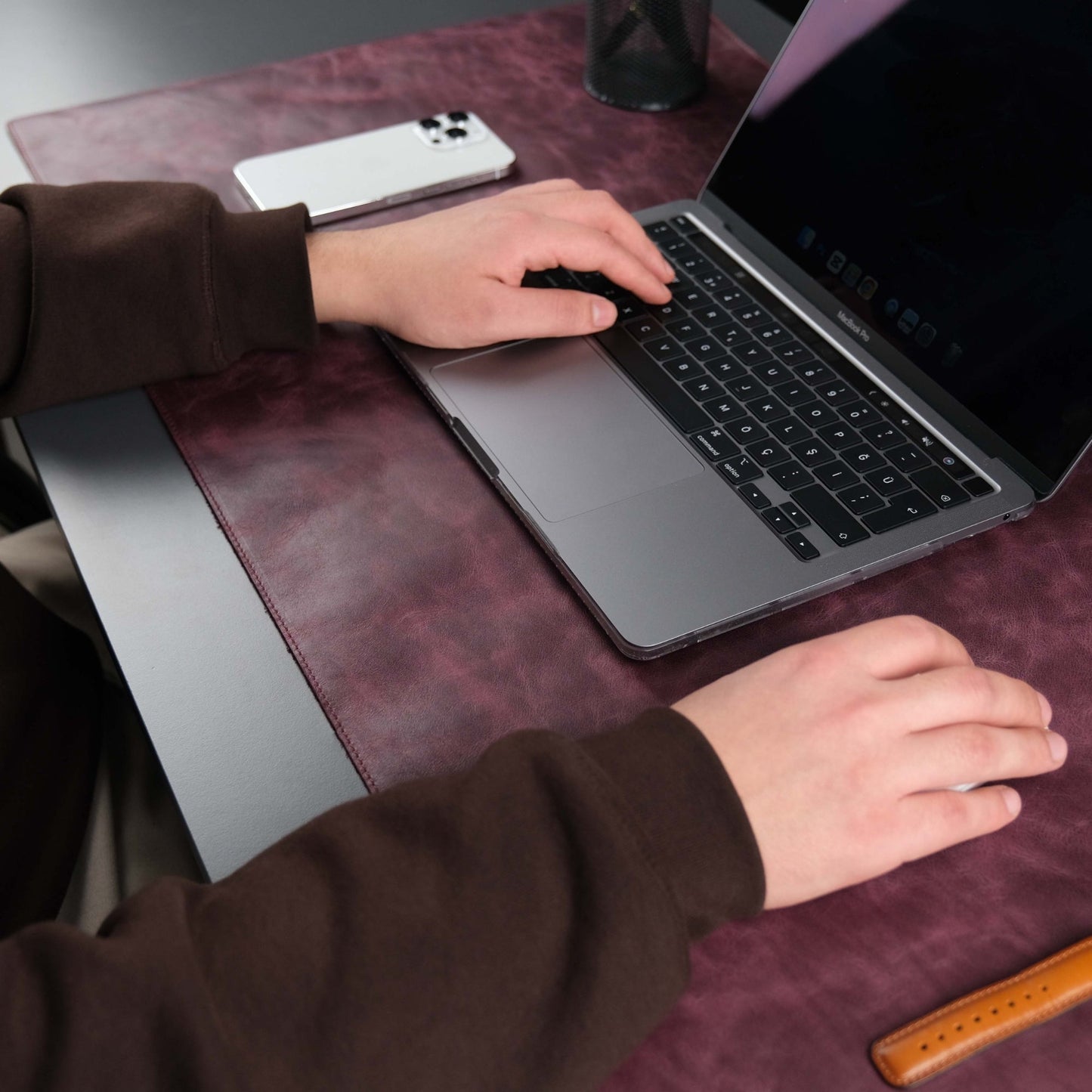 Jersey Purple Leather Desk Pad for Office and Home - Concordia Style Boutique