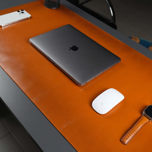 Jersey Tan Leather Desk Pad for Office and Home - Concordia Style Boutique