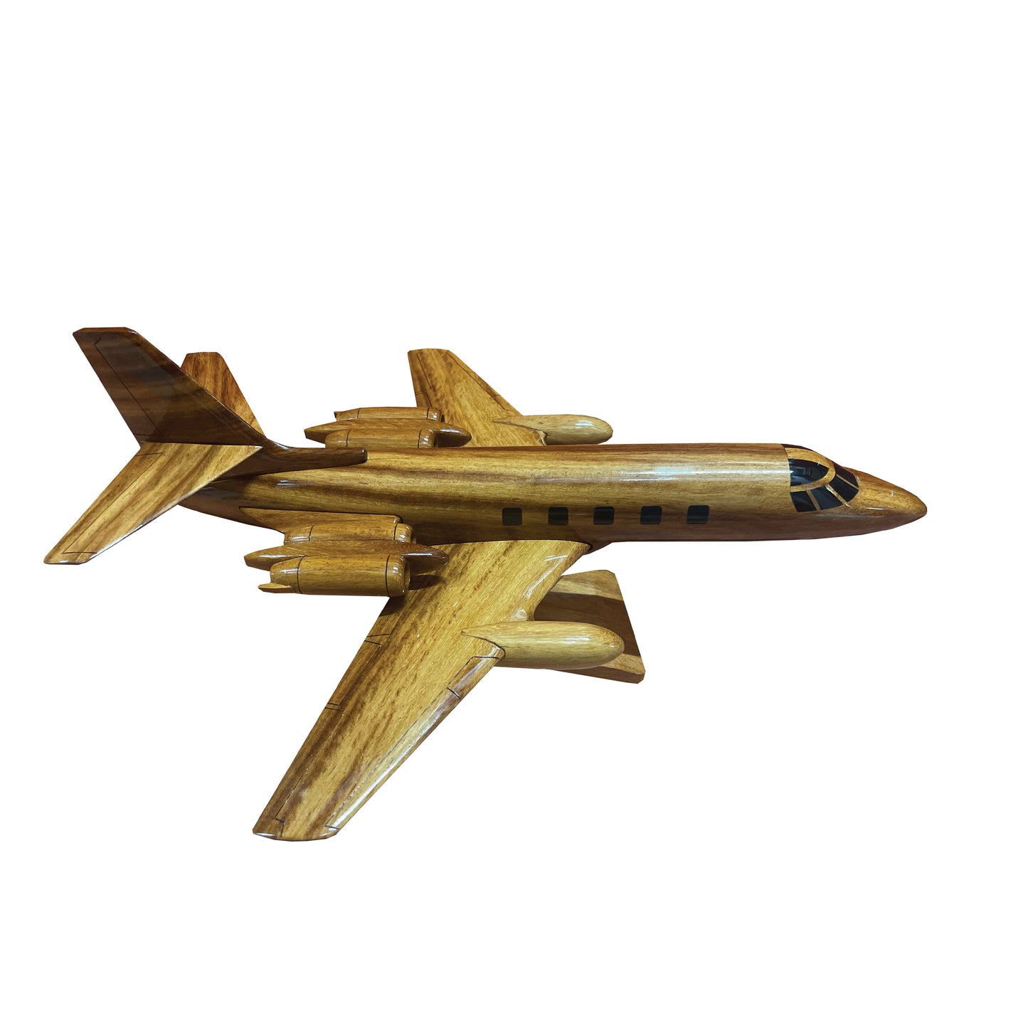 Lockheed Jetstar Mahogany Wood Desktop Airplane Model