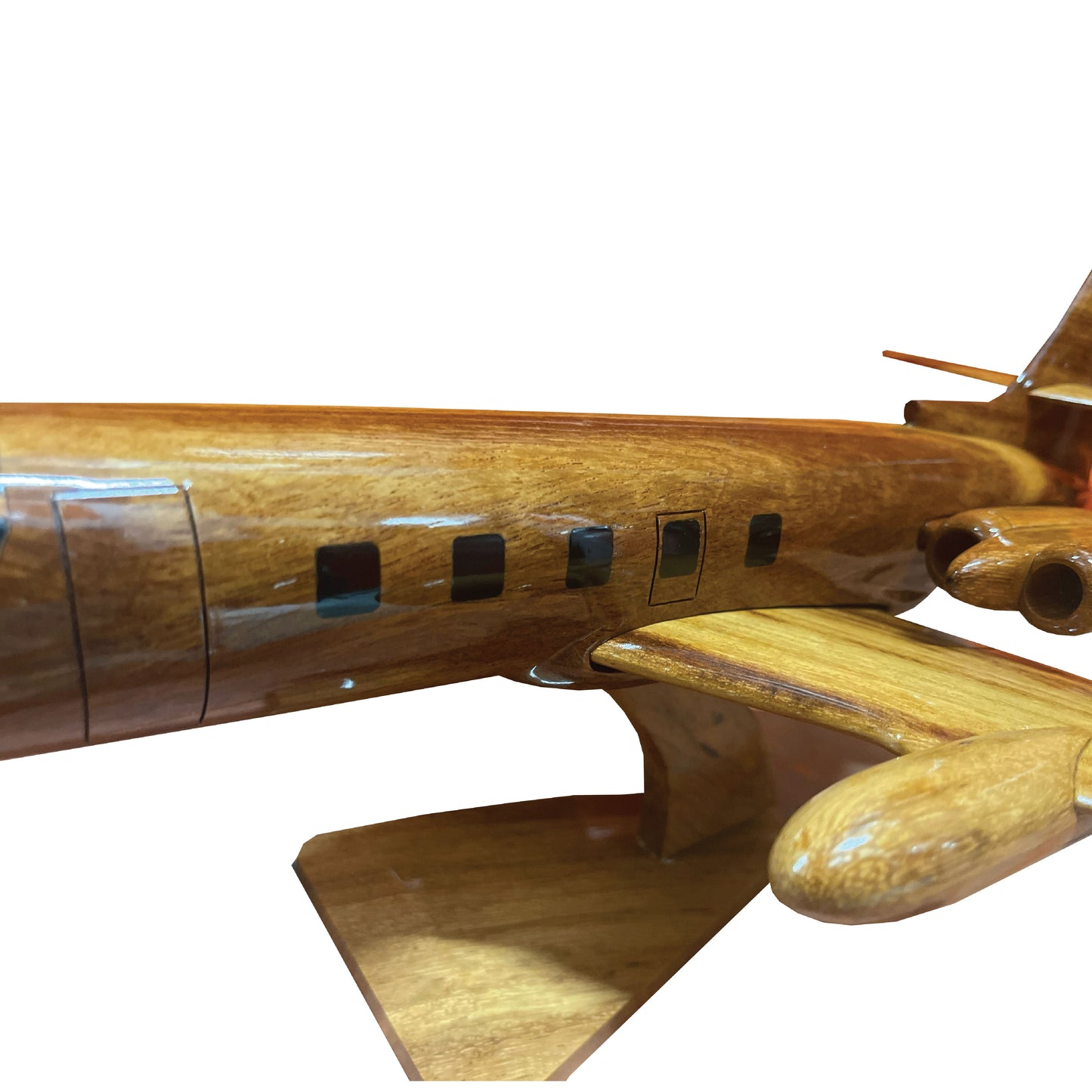 Lockheed Jetstar Mahogany Wood Desktop Airplane Model