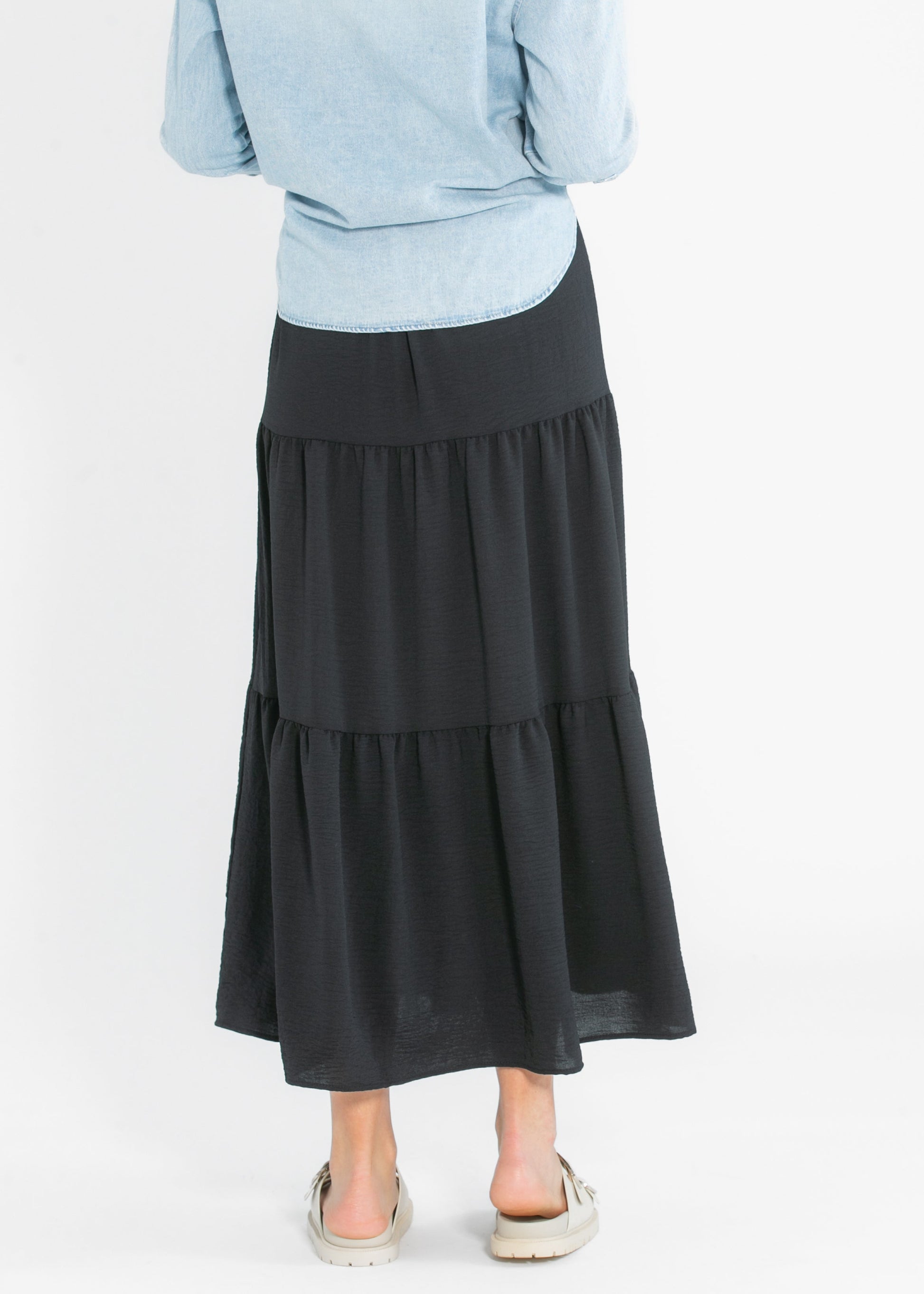 Jill Stretch Waist Tiered Maxi Skirt - Concordia Style Boutique