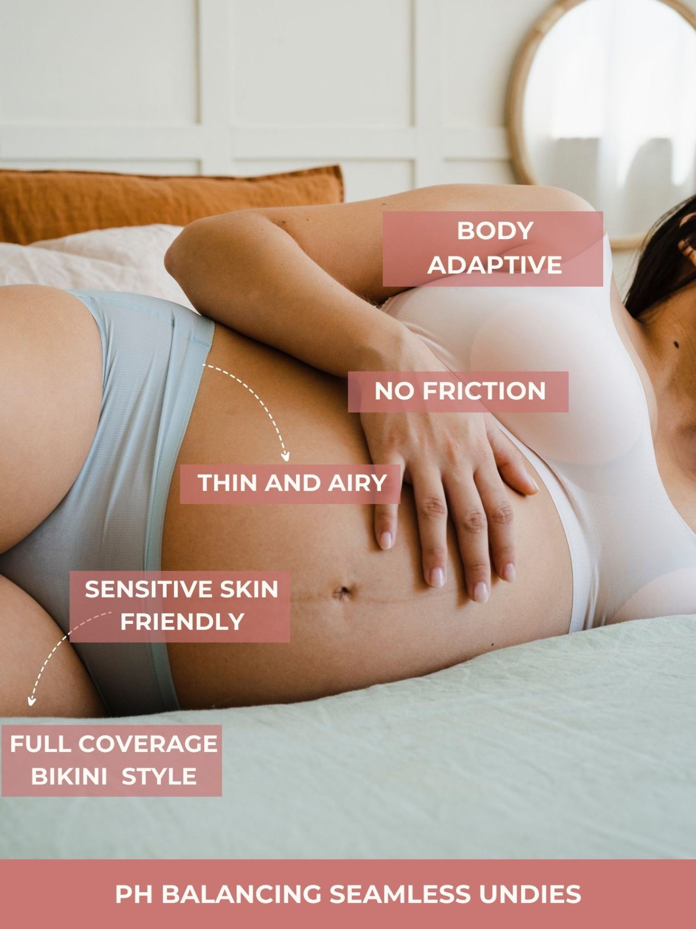 Lemon Bae Seamless Maternity Bikini Quick Dry Body Adaptive Undies