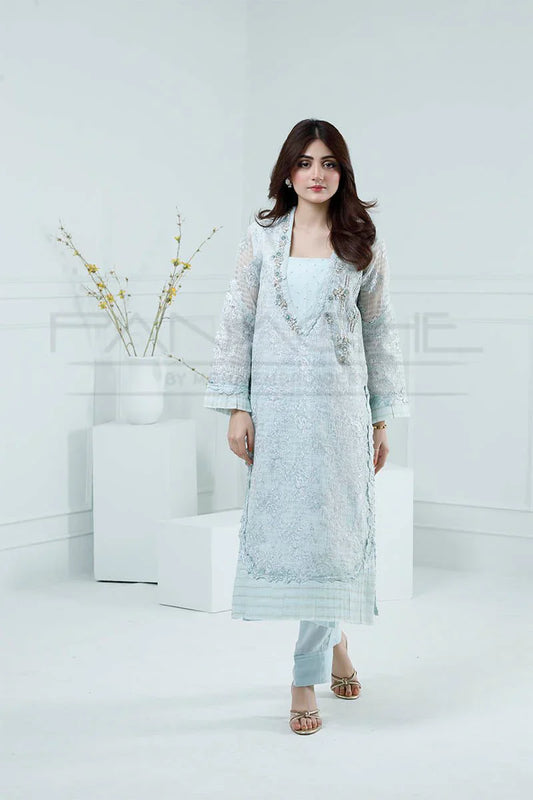 Panache - K-226 Silhouette Secret 3 Piece Embroidered Khaddi Net Suit