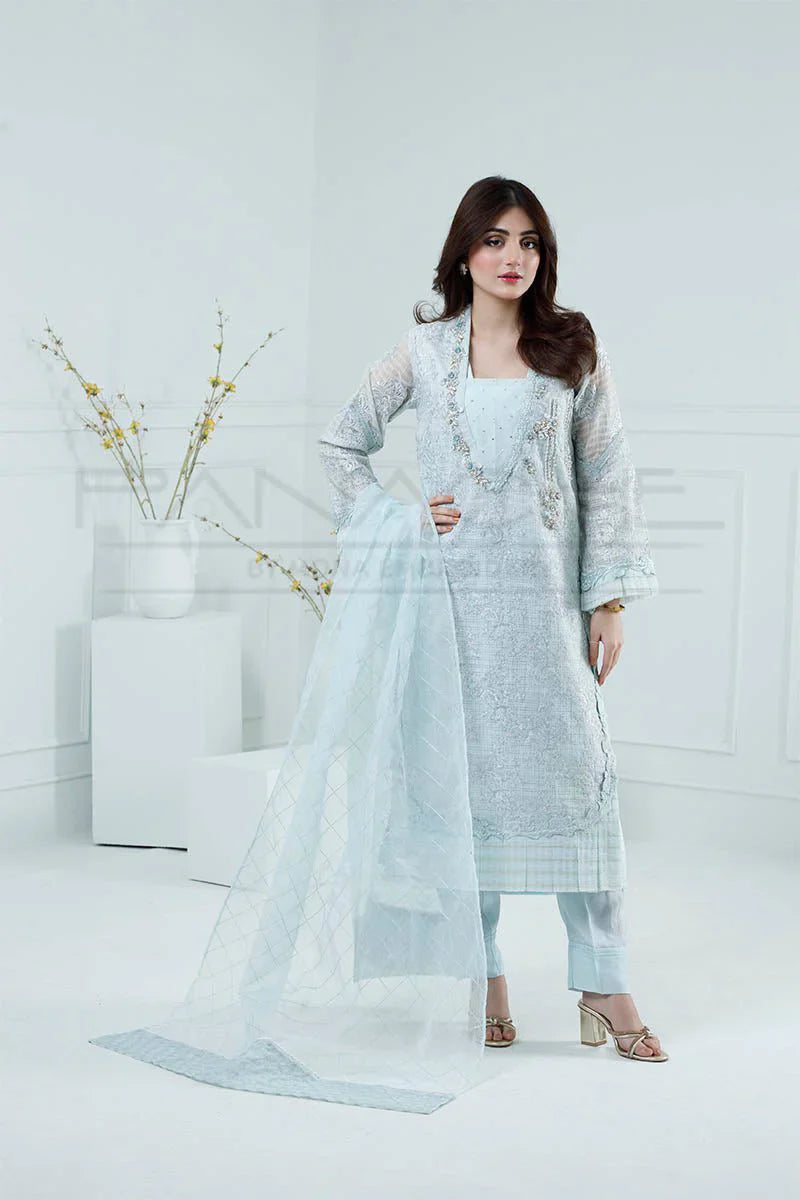 Panache - K-226 Silhouette Secret 3 Piece Embroidered Khaddi Net Suit