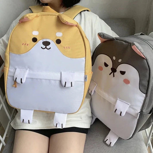Shiba Inu Canvas Backpacks