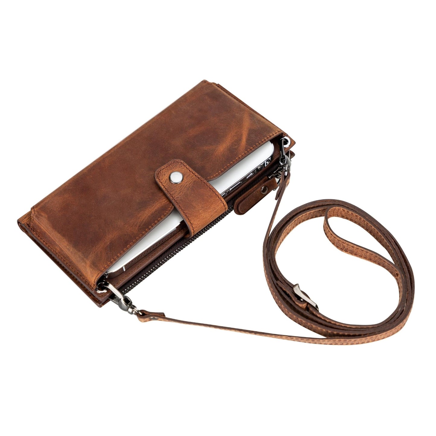 Kaycee Leather Women's Cell Phone Wallet with Strap - Concordia Style Boutique