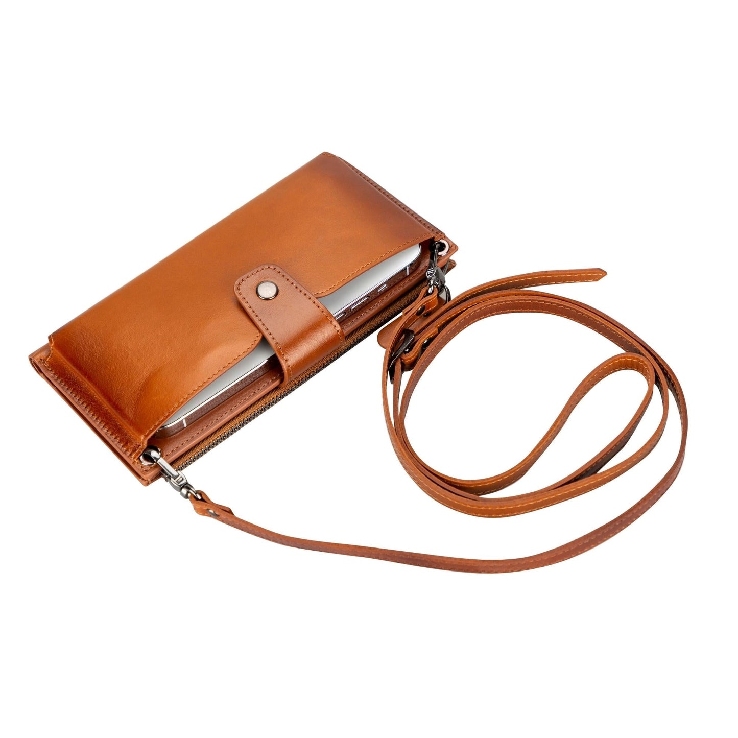 Kaycee Leather Women's Cell Phone Wallet with Strap - Concordia Style Boutique