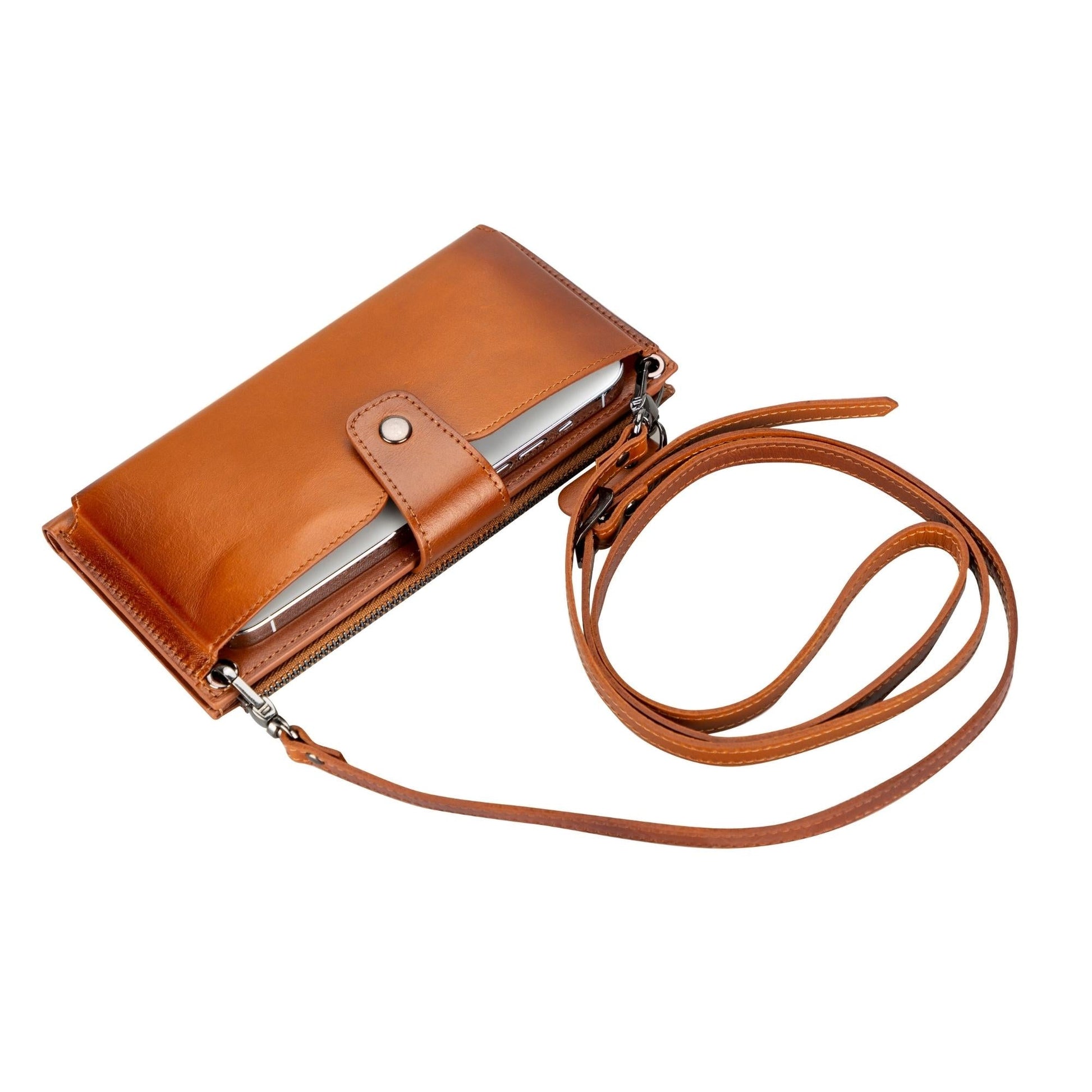 Kaycee Leather Women's Cell Phone Wallet with Strap - Concordia Style Boutique