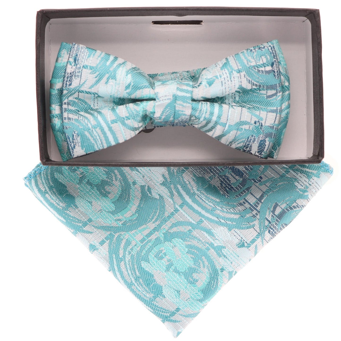 Vittorio Farina Boy's Floral Print Design Bow Tie & Pocket Square in Gift Box