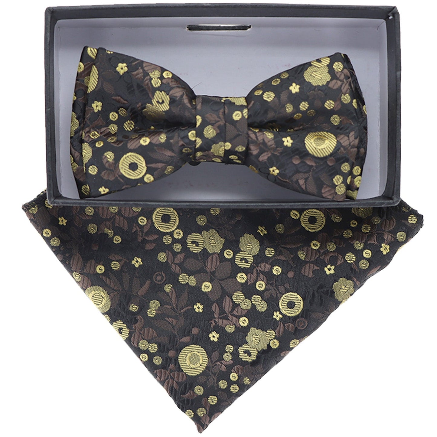 Vittorio Farina Boy's Floral Print Design Bow Tie & Pocket Square in Gift Box