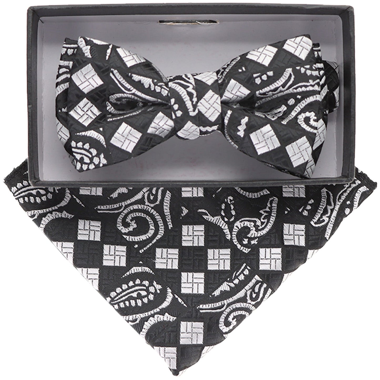 Vittorio Farina Boy's Floral Print Design Bow Tie & Pocket Square in Gift Box