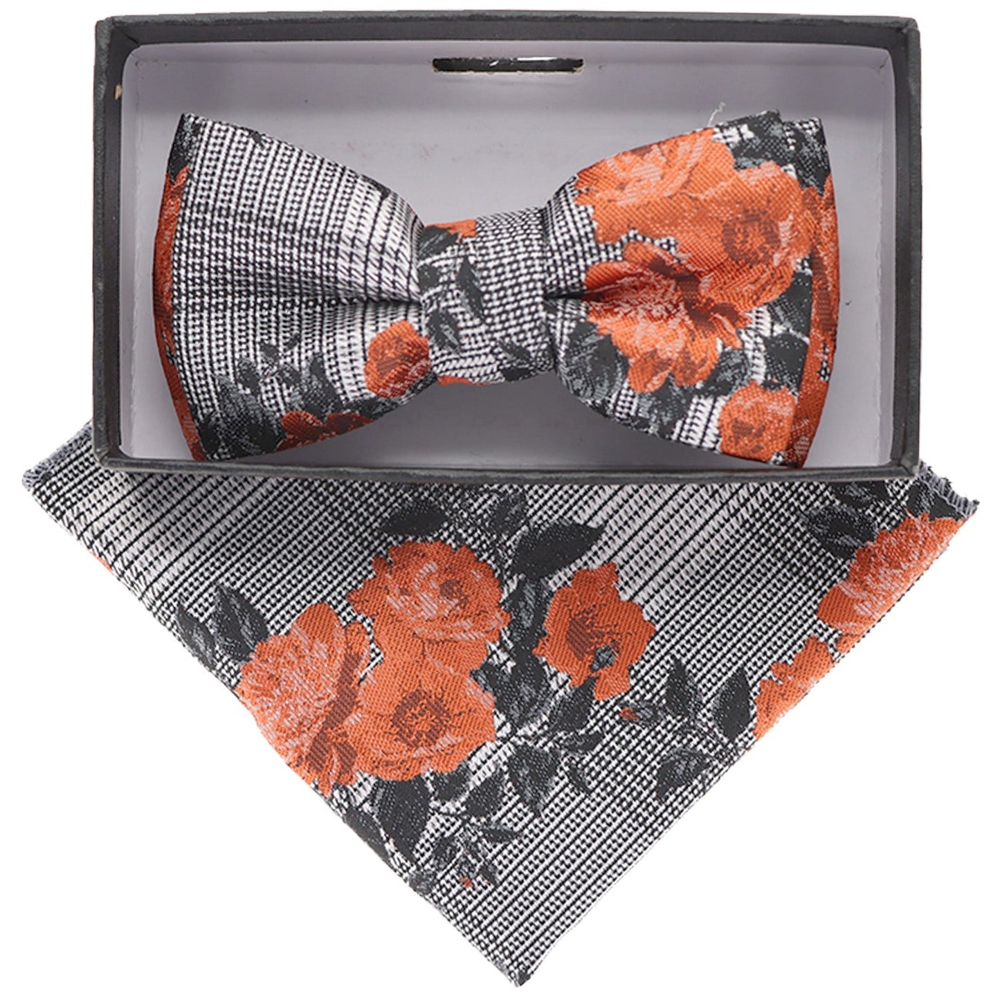Vittorio Farina Boy's Floral Print Design Bow Tie & Pocket Square in Gift Box