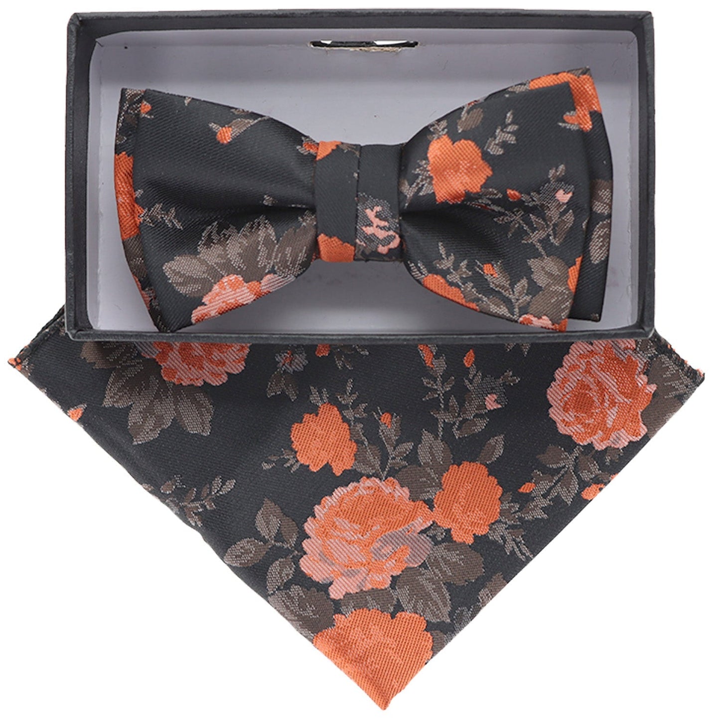 Vittorio Farina Boy's Floral Print Design Bow Tie & Pocket Square in Gift Box